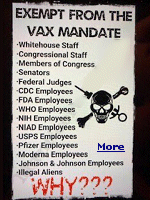 Social media users are claiming that employees working in Congress, the judicial branch, the White House, the U.S. Centers for Disease Control and Prevention (CDC), the Food and Drug Administration (FDA), the National Institute of Allergy and Infectious Diseases (NIAID), the United States Postal Service (USPS), Pfizer and Moderna, as well as undocumented immigrants, are not subject to vaccine mandates. 